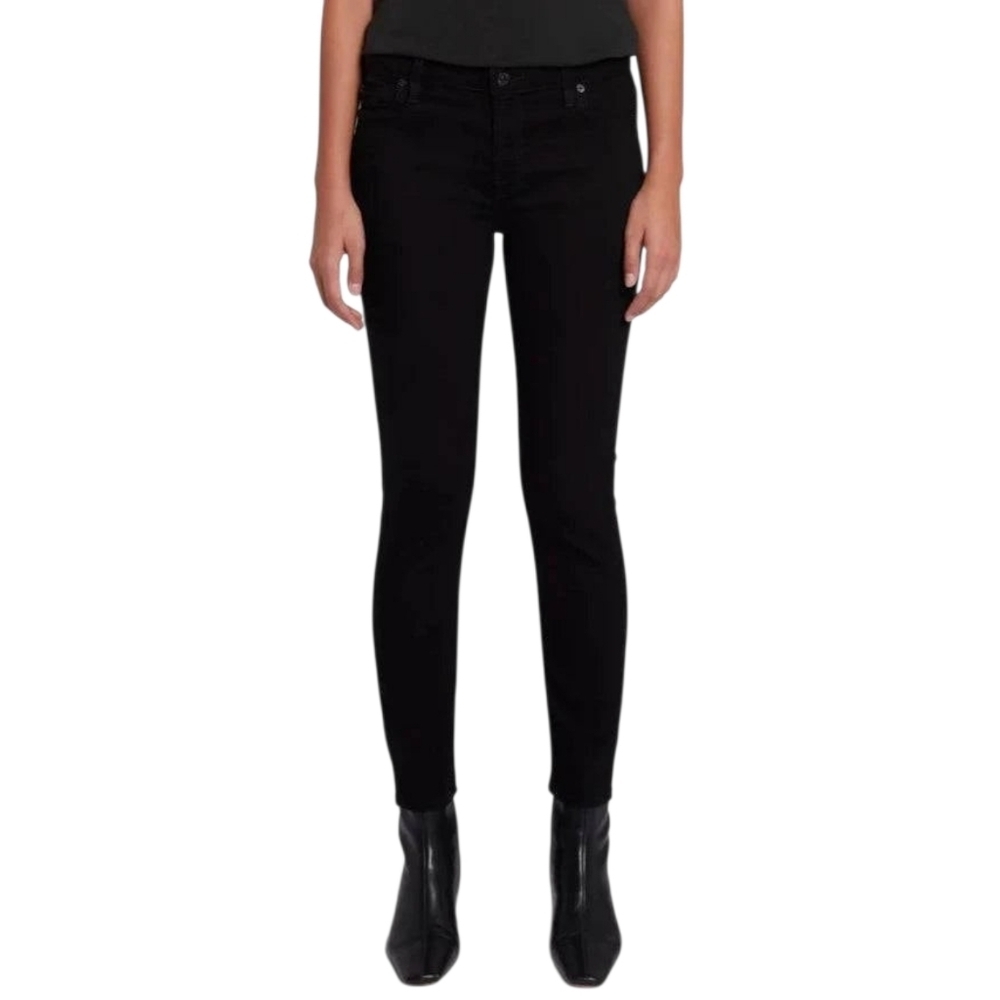 7 For All Mankind Black Ankle Skinny Jeans